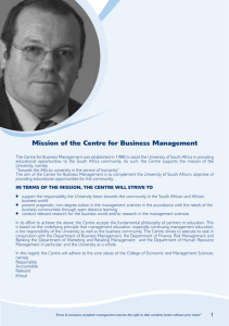 Mission of the Centre for Business Management