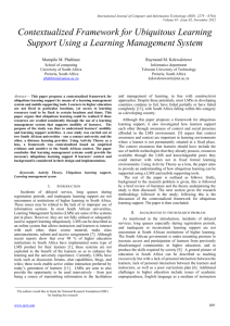 Contextualized Framework for Ubiquitous Learning Support