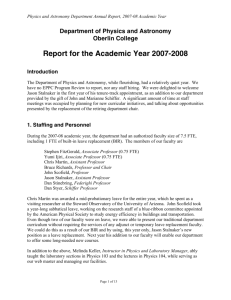 Report for the Academic Year 2007-2008