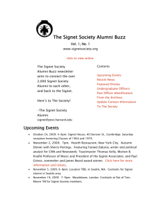 Fall 2009 Buzz - The Signet Society