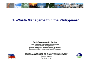 “E-Waste Management in the Philippines”