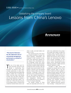 Lessons from China's Lenovo - China Europe International Business