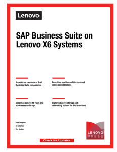 SAP Business Suite on Lenovo X6 Systems