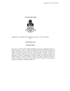 Companies Law (2013 Revision) - Cayman Islands Monetary Authority