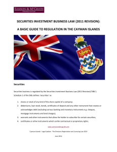 SECURITIES INVESTMENT BUSINESS LAW (2011 REVISION): A