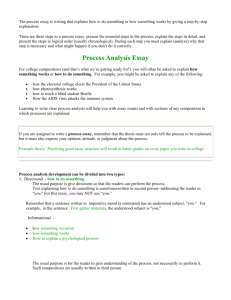 Process Analysis Essay - Intermediate District 287