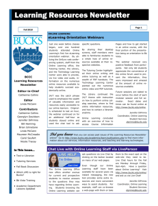 Learning Resources Newsletter - Bucks County Community College