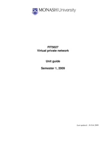 FIT5027 Virtual private network Unit guide Semester 1, 2009