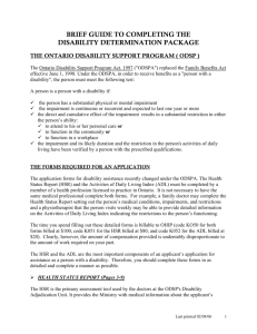 brief guide to completing the disability determination package