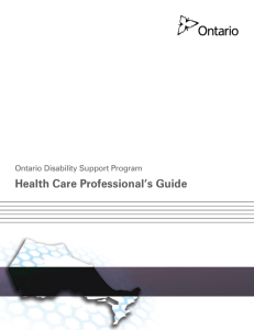 ODSP - Health Care Professional's Guide