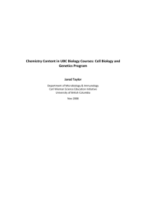 Chemistry Content in UBC Biology Courses