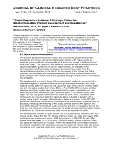 Global Regulatory Systems: A Strategic Primer for Biopharmaceutic