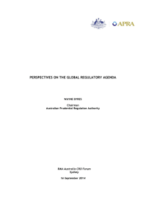 Perspectives on the global regulatory agenda