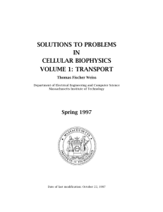 solutions to problems in cellular biophysics volume 1: transport