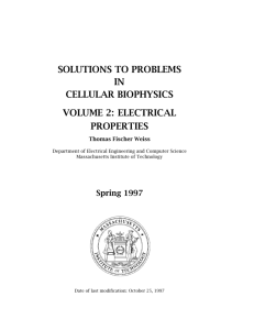 solutions to problems in cellular biophysics volume 2