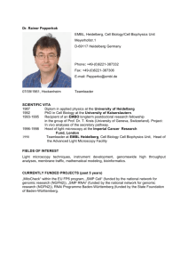 Dr. Rainer Pepperkok EMBL, Heidelberg, Cell Biology/Cell