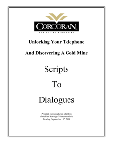 Scripts To Dialogues - Welcome to Real Pond