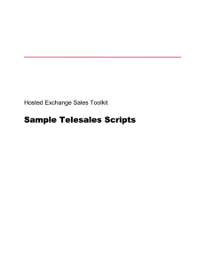 Sample Telesales Scripts - Fasthosts Customer Support