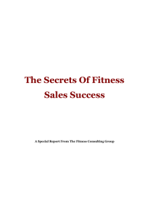 The Secrets Of Fitness Sales Success