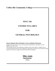 General Psychology (Online) - Coffeyville Community College