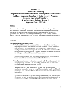 SOP 08-11 Document Shredding and Confidentiality Policy