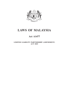 laws OF MalaYsIa - Federal Gazette