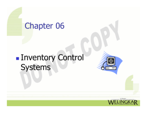 Chapter 06 Inventory Control Systems