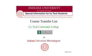 Course Transfer List - Ivy Tech Community College