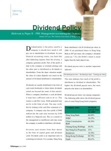 Dividend Policy - Hong Kong Institute of Accredited Accounting