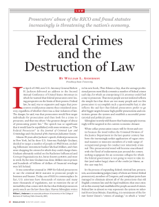 Federal Crimes and the Destruction of Law
