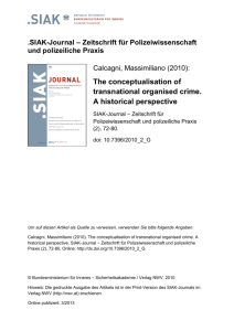 The conceptualisation of transnational organised crime. A historical