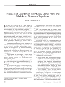 Treatment of Disorders of the Pituitary Gland: Pearls and Pitfalls