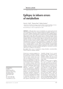 Epilepsy in inborn errors of metabolism