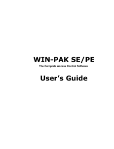 WIN-PAK SE/PE User's Guide