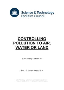 Controlling Pollution to Air, Water or Land