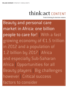 Beauty and personal care market in Africa