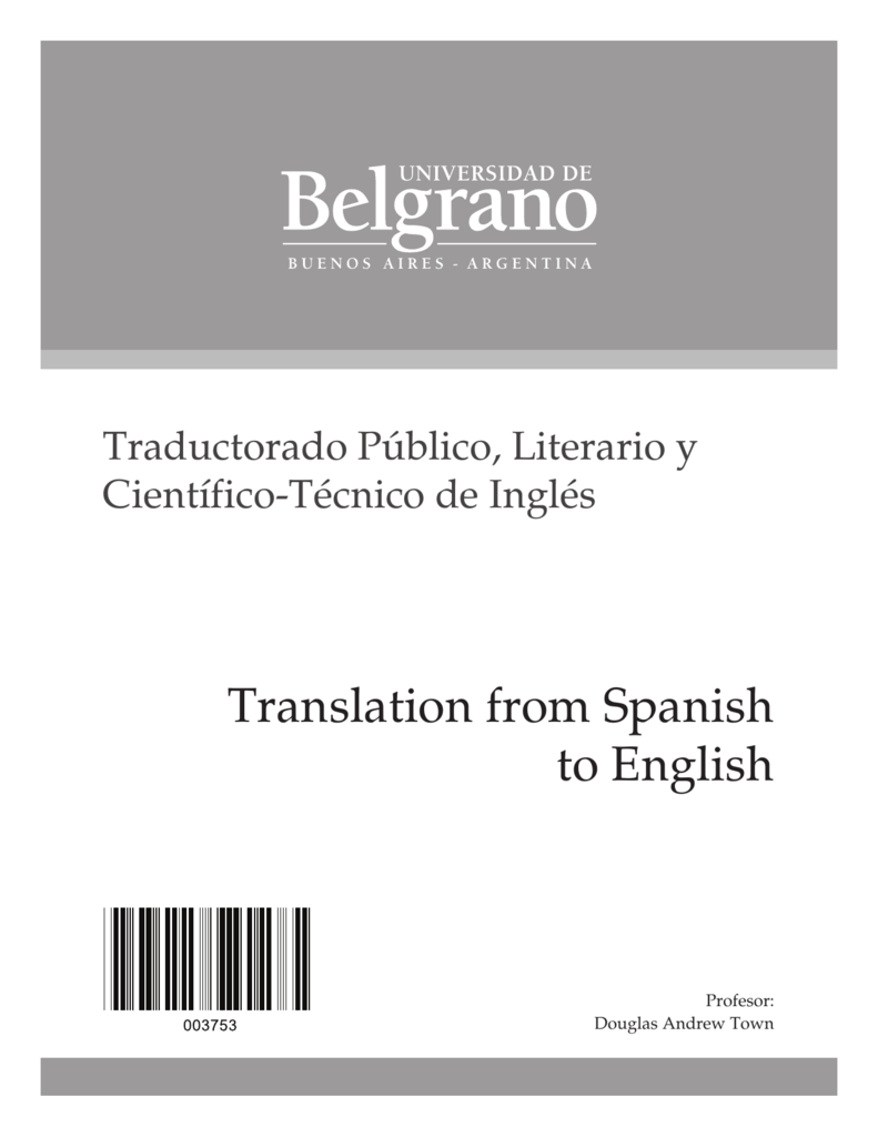 Translation From Spanish To English