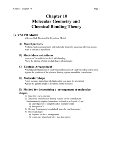Chapter 10 Molecular Geometry and Chemical Bonding Theory