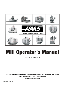 Mill Operator's Manual
