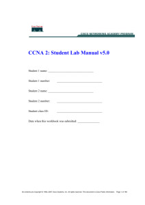CCNA 2: Student Lab Manual v5.0