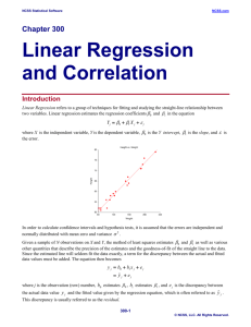 Linear Regression and Correlation