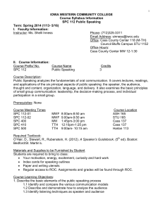 the course syllabus - Iowa Western Community College