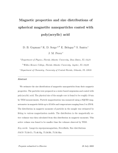 Magnetic properties and size distributions of spherical