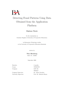 Detecting Fraud Patterns Using Data Obtained from the Application