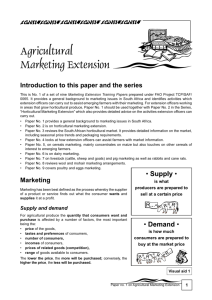 Agricultural Marketing Extension