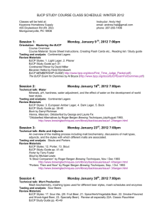 BJCP STUDY COURSE CLASS SCHEDULE: WINTER 2012