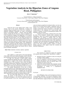 Vegetation Analysis in the Riparian Zones of Angono Rizal