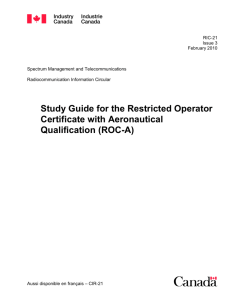 Study Guide for the Restricted Operator Certificate