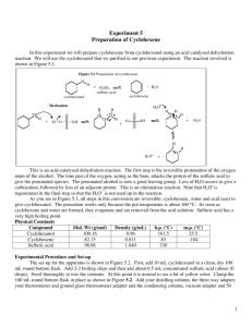Experiment 5 Preparation of Cyclohexene