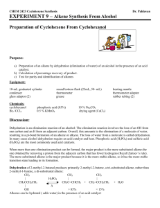 Dehydration of Cyclohexanol